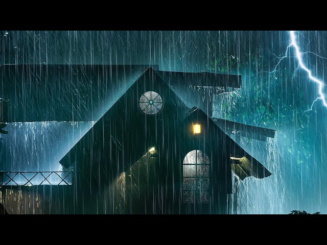 99% Instant Fall Asleep with Thunderstorm Sounds | Heavy Rainstorm & Intense Thunder on Garden House