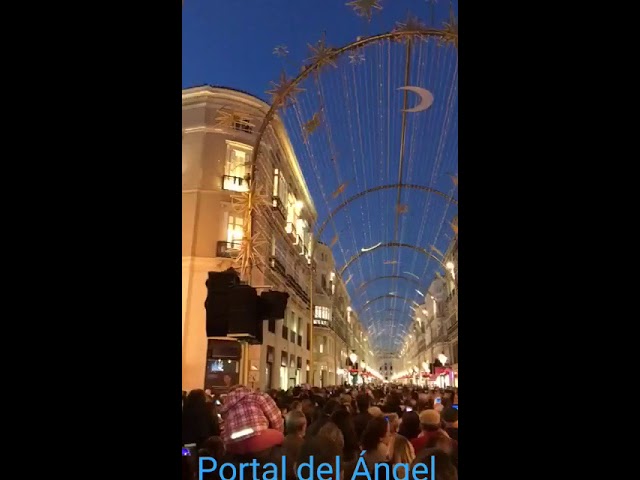 Málaga luces de Navidad. Inauguración del alumbrado navideño en la ciudad de Málaga Andalucía