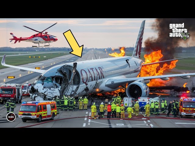 Terrifying Moment! Airbus A350 Emergency Crash Landing at GTA 5 International Airport