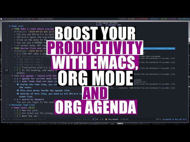 Boost Productivity With Emacs, Org Mode and Org Agenda