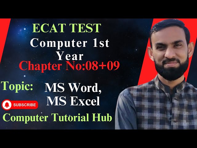 Computer 1st Year ECAT TEST MCQs chapter no 08+09 update