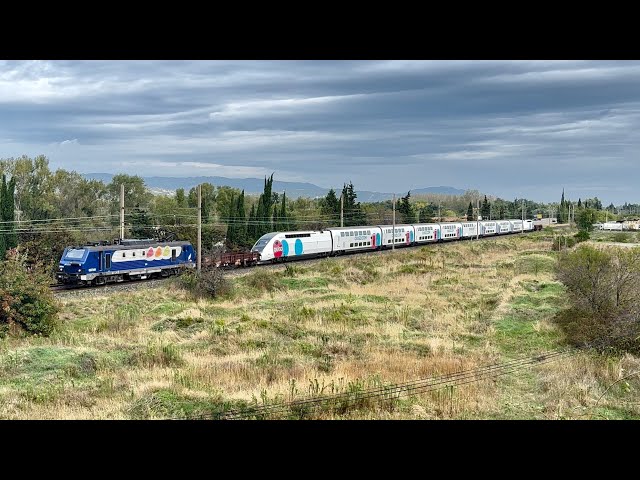 Acheminement d'un tgv ouigo pour l'espagne lors de son passage au nord de livron septembre 24