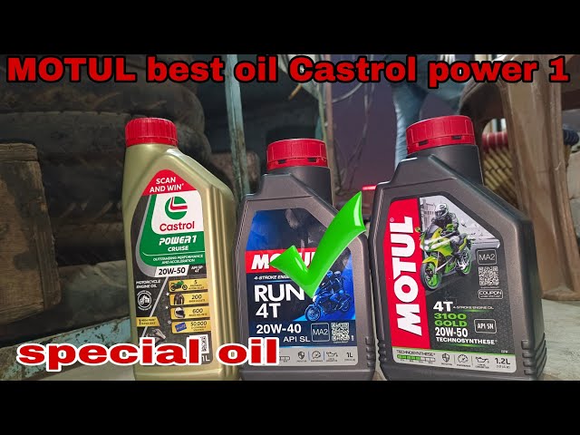 bike ke liye best engine oil kaun sa hai 🏍️🛢️👉motul 20 w 40 vs Castrol power 1 👈