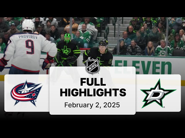 NHL Highlights | Blue Jackets vs. Stars - February 2, 2025