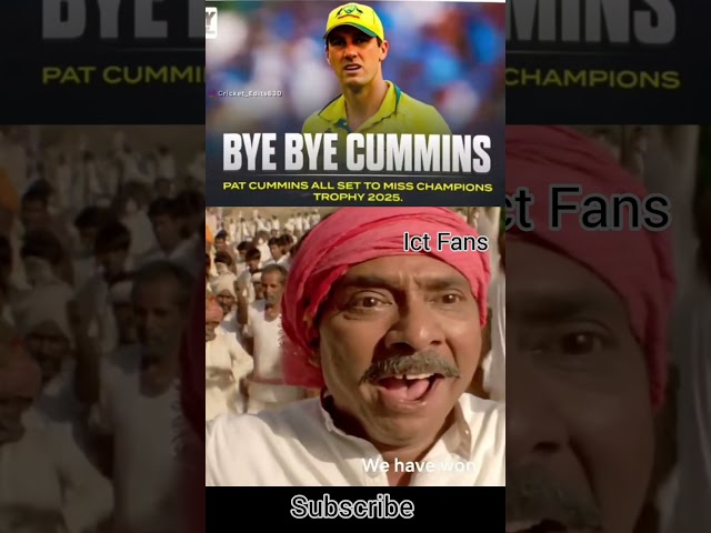 Pat Cummins Out Champions Trophy Funny Cricket Memes #cricket #viralshorts