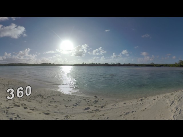 360 VR Family spending summer vacation on tropical resort, Mauritius