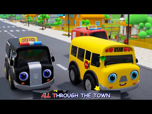 Cartoon Wheels On The Bus Go To Town | Nursery Rhymes & Kids Songs - Baby Car vehicle