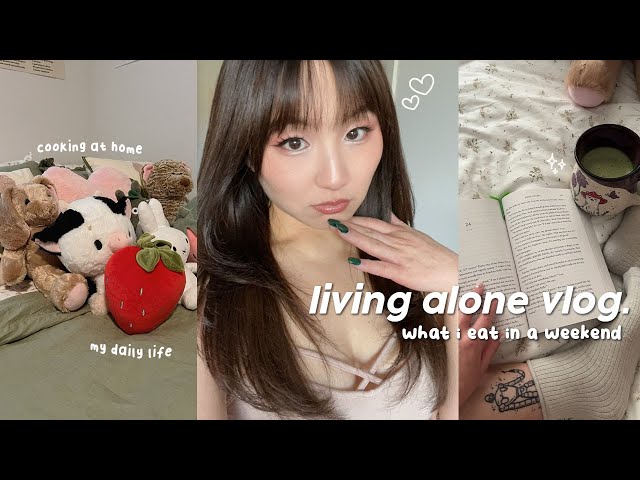 what i eat in a weekend 🍓 that time of the month, cooking at home, daily life