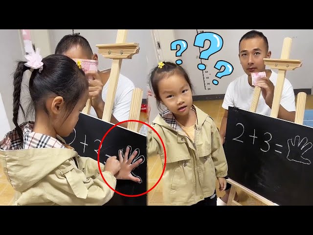 2+3=? Is My Daughter's Answer Correct?#funnybaby#father#comedy#cutebaby#funnyvideos#smile