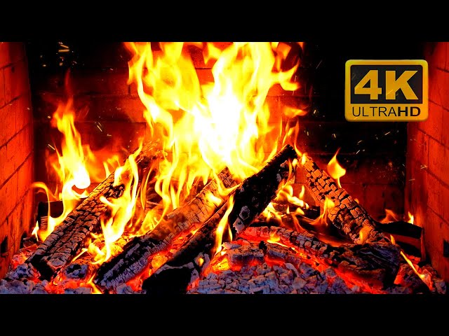 FIREPLACE 4K 🔥 Fireplace video with Burning Logs & Fire Sounds