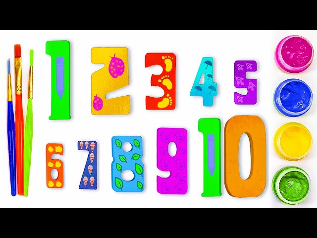 Draw and Color Numbers | Learn Counting 1-10 & Colors for Kids | Preschool Toddler Learning Video