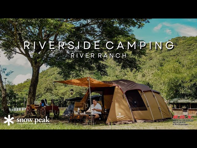 Relaxing Riverside Camping Experience | Snow Peak Field Cooker Pro and Elfield Tent | River Ranch