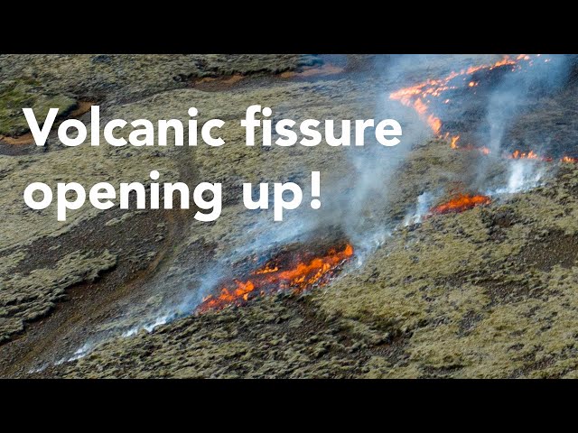 Unique Video of a Volcano Fissure opening up! First few minutes of The Birth of a Volcano in Iceland