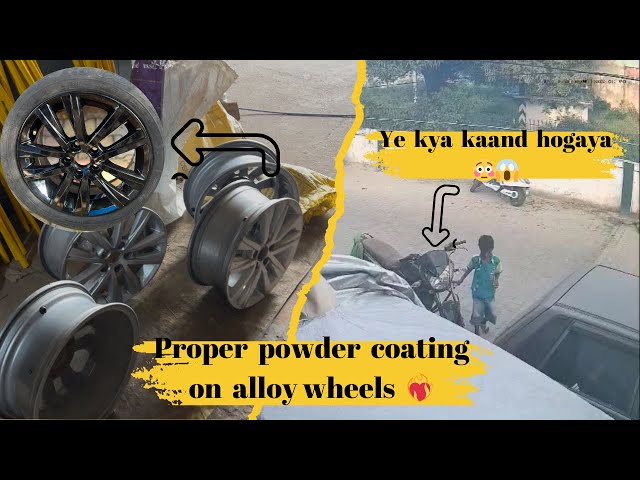 Alloy wheels per POWDER COATING ka kya shaandaar result aaya hain 😍| ye kya kaand hogaya 😱