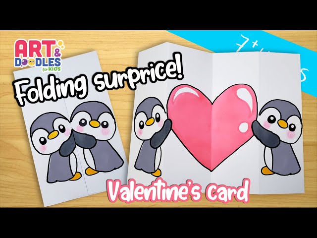 How to draw VALENTINE'S CARD  |  FOLDING SURPRISE