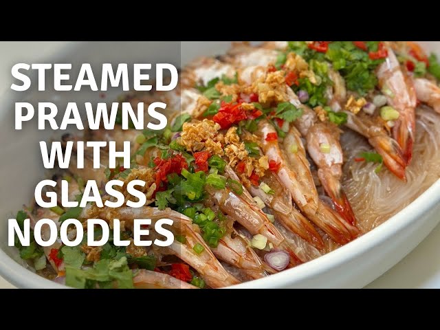 Chinese-Style Steamed Prawns with Glass Noodles | Easy & Delicious Recipe! 🦐🍜