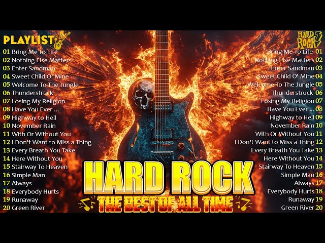 The Greatest Hard Rock Tracks Top 100 Classics of All Time 🎵🔥Metallica, Bon Jovi,Guns N' Roses, ACDC