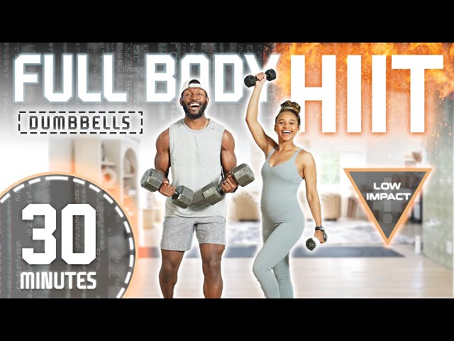 30 Minute Full Body Dumbbell X Bodyweight HIIT Workout (All Standing / Low Impact)