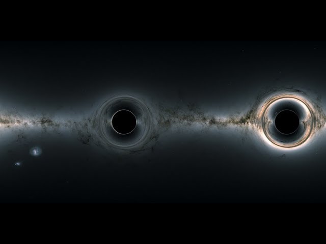 360-degree Simulated View of the Sky Between Two Supermassive Black Holes