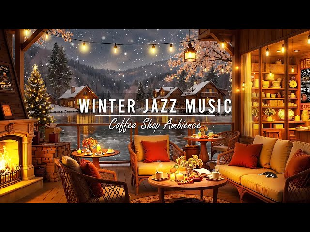 Warm Jazz Music for Work, Study & Stress Relief ❄ Cozy Winter Porch Ambience ~ Jazz Relaxing Music