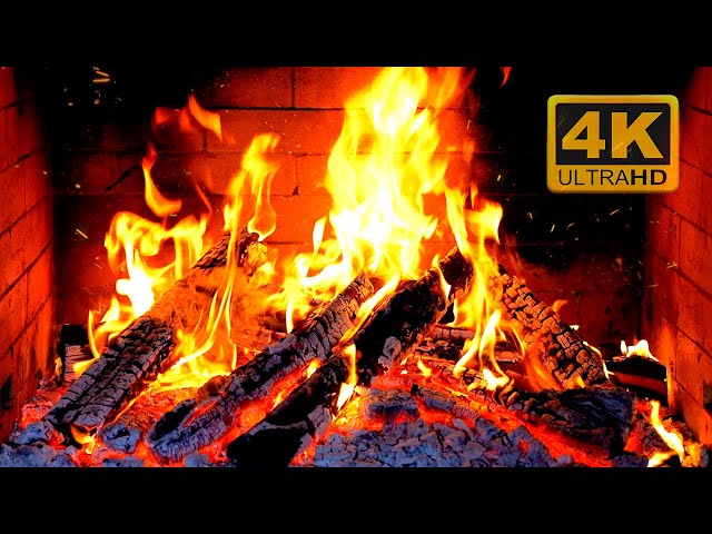 🔥 Fireplace 4K UHD! Fireplace with Crackling Fire Sounds. Fireplace Burning for Home