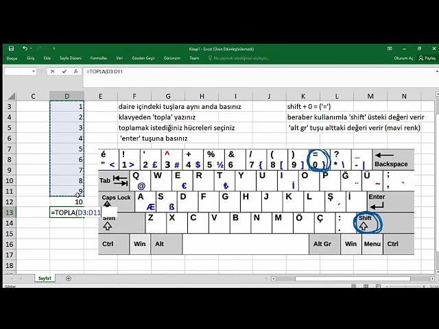 Excel seri toplama işlemi 'kısa ve net gösterim'