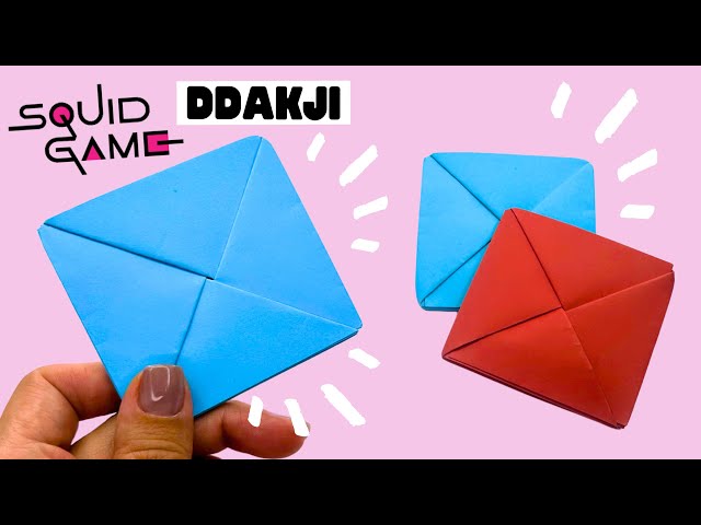 How To Make Squid Game Ddakji, How To Make Ddakji TUTORIAL 🟥🟦