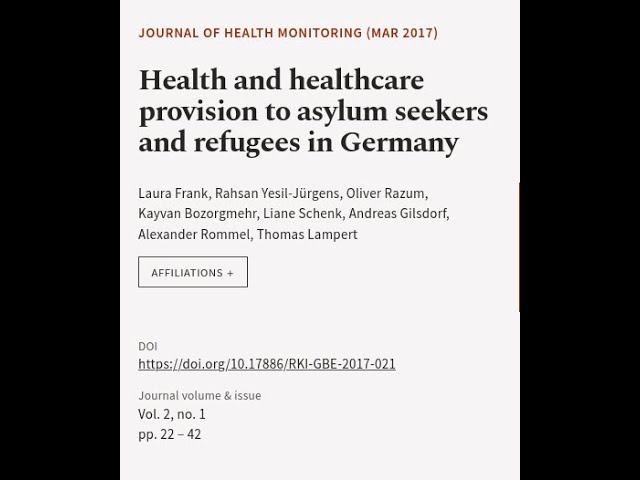 Health and healthcare provision to asylum seekers and refugees in Germany | RTCL.TV