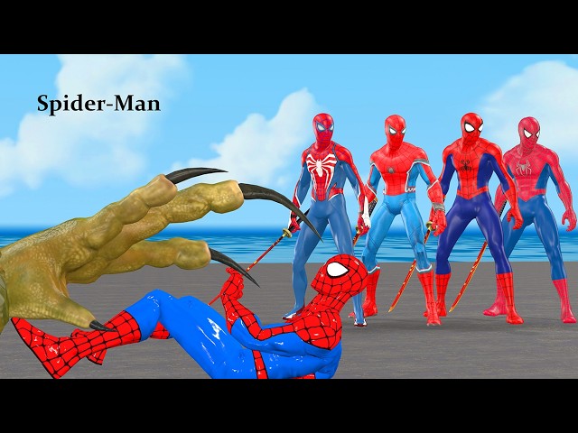 Siêu nhân nhện🔴Spider Man attacked by Dinosaurs T-rex and the Bad Guy Joker|who will save Spider Man