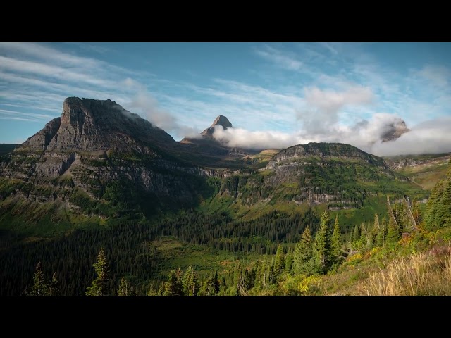 Timelapse, idyllic mountain landscape at summer, peaks, hills and green valley FREE STOCK VIDEO