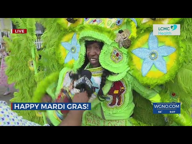 Mardi Gras Indians on Fat Tuesday morning