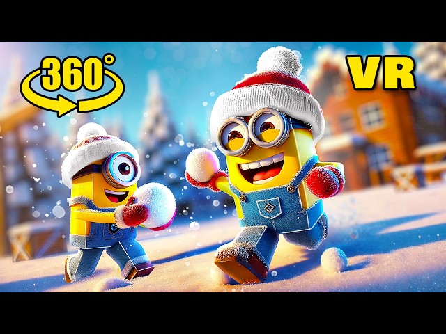 Minions 360° VR - Christmas Celebration (Minecraft Animation)