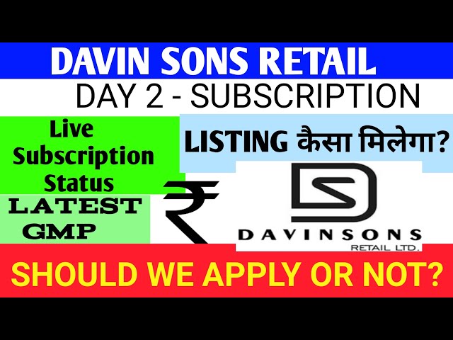 Davin Sons Retail Ipo🔴Davin Sons Retail Ipo Review🔴Davin Sons Retail🔴Davin Sons Retail Ltd🔴Davin Ipo