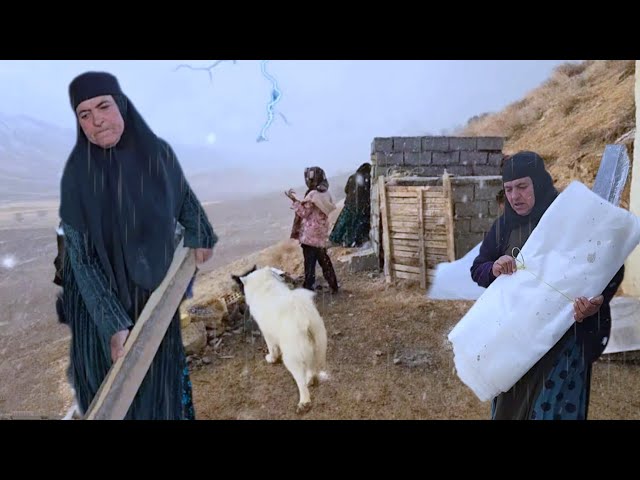 Blizzard and Winter Storm: Grandma and orphans' quest to complete roof of magical cave in rainstorm