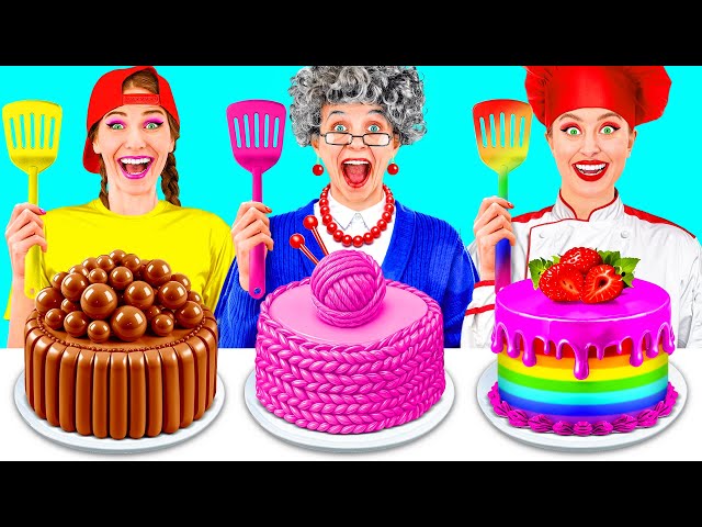 Me vs Grandma Cooking Challenge | Cake Decorating Challenge by TeamTeen