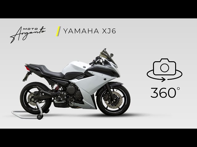 YAMAHA XJ6 - Vista a 360 gradi - Moto Argento.