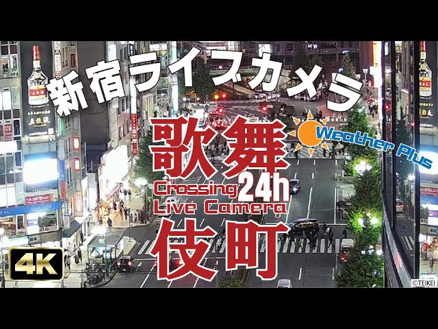 【24ｈLIVE】東京 新宿 歌舞伎町 交差点 ライブカメラ  / Tokyo  Shinjuku Kabukicho Live Camera【テイケイ屋上カメラ】　#靖国通り #４K #歌舞伎町