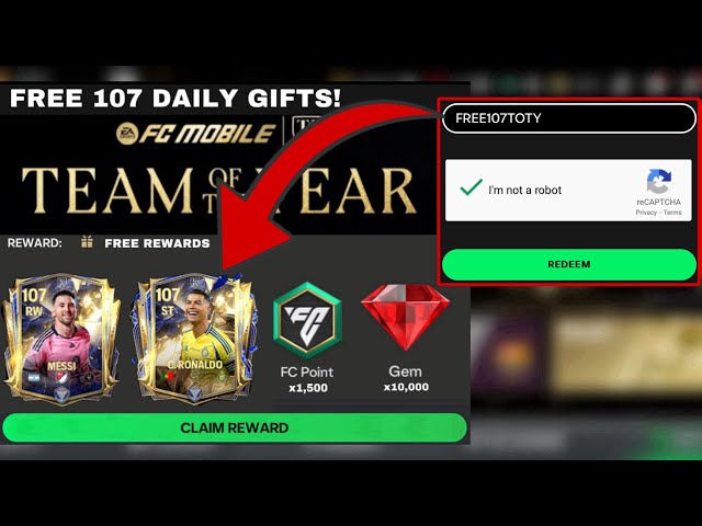 FC MOBILE NEW REDEEM CODES UPCOMING 107 UTOTY RONALDO AND MESSI HONOURABLE MENTIONS!