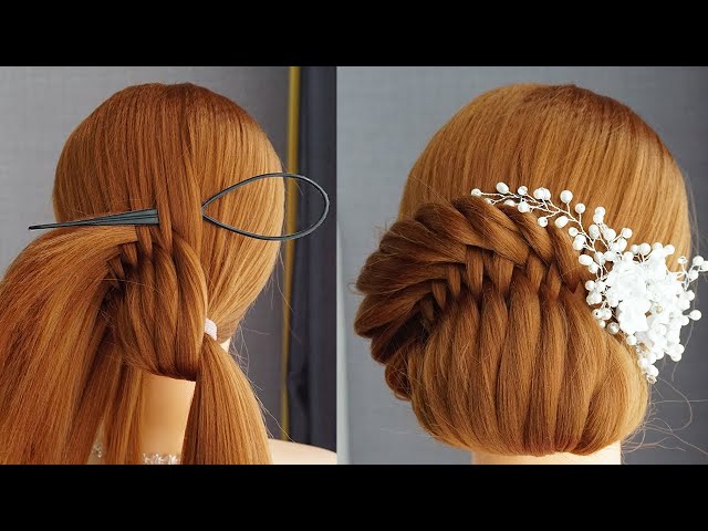 Latest French Bun Hairstyle With Braids - Beautiful Bridal Hairstyle