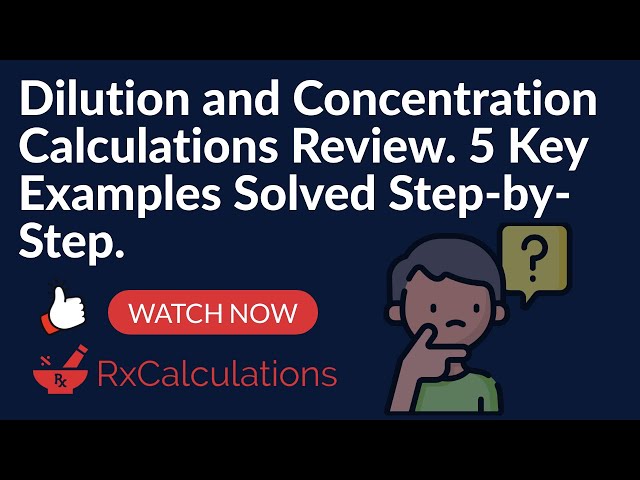 Dilution and Concentration Calculations in Pharmacy | 5 Key Examples Solved