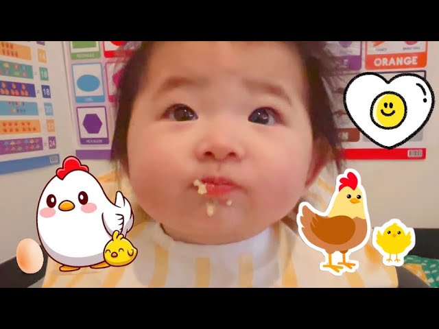 Tiny tastes: Baby tries chicken & eggs Baby food journey from milk to solid 宝宝吃辅食 鸡肉&鸡蛋 #babyvalerie