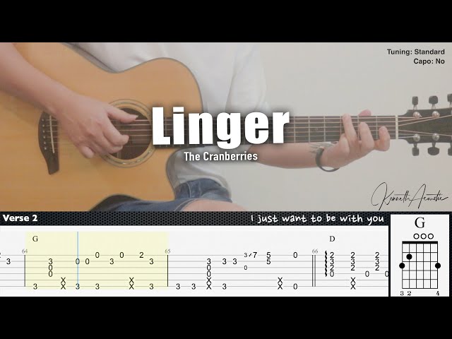 Linger - The Cranberries | Fingerstyle Guitar | TAB + Chords + Lyrics