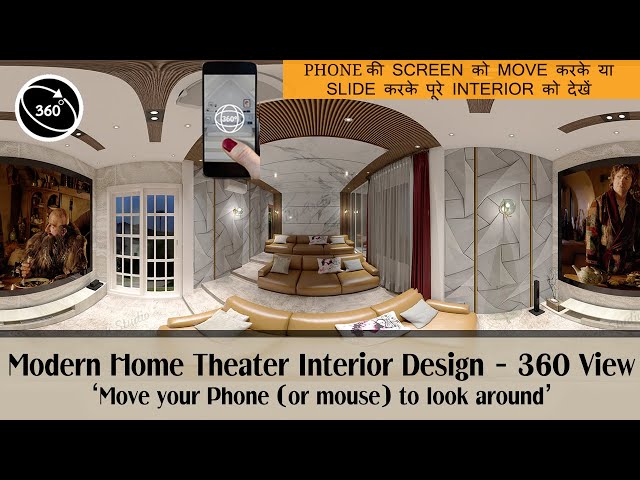 Modern Home Theater Interior Design II Move Your Phone/Mouse To Look Around II 360॰II I.A.S