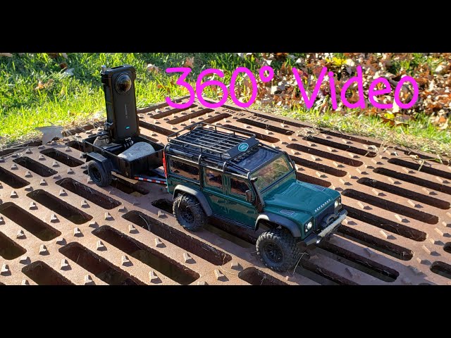 360° video trailer ride POV Traxxas TRX4m Land Rover Defender D110