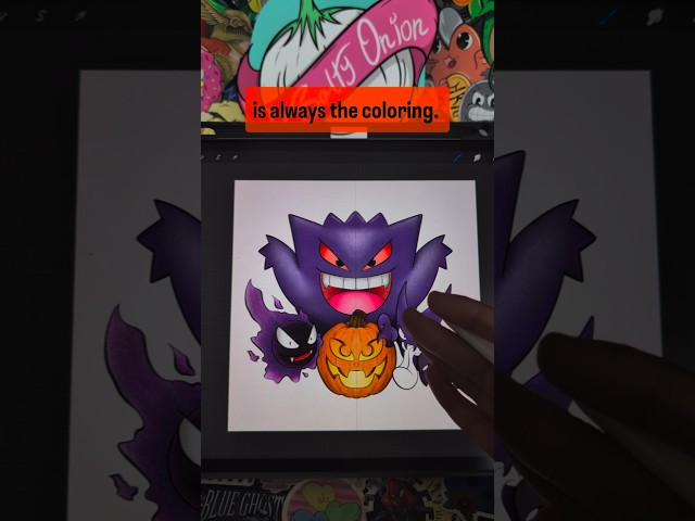 Gengar art! #art #artist #draw #drawing #pokemon #gengar #gaming #game #halloween #pumpkin #spooky