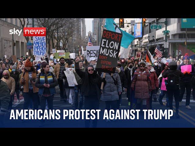 Americans protest against Donald Trump and Project 2025