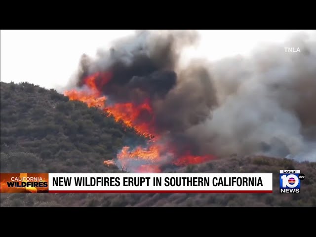 Exhausted firefighters battling another wildfire in Southern California