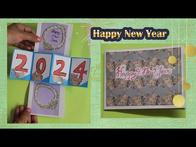 HAPPY NEW YEAR CARD 2024|HAPPY NEW YEAR 3D GREETING CARD 2024 #youtube #craftideas