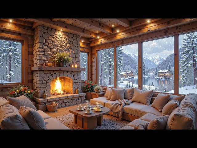 Cozy Winter Atmosphere❄The Crackling Sound of Fireplace🔥The Melodious Piano🎶Relax and Sleep Better