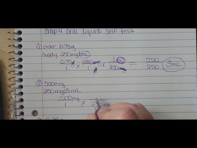 Chap 4 Oral Liquids Self Test Q 1-5